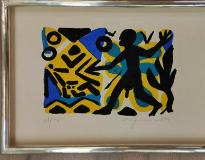A.R.Penck Originalsiebdruck Handsigniert mit Blattgoldrahmen nur 40 Expl. - Bild 1 von 4
