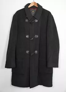 Men's ALPHA INDUSTRIES Wool Blend Horn Toggle / Zip Duffle Coat 2XL EUC - Picture 1 of 10