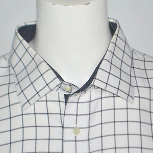 PAUL FREDRICK Non Iron Black White Twill Cotton Dress Shirt 19 - 35 - Picture 1 of 4