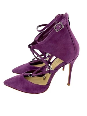 Schutz Dezi Purple Suede Leather Pointed Toe Stiletto Pumps Heels Sz 5 NIB - Image 1 of 4
