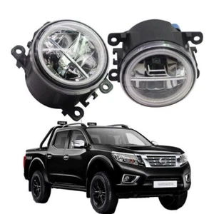 LED Fog Light + Angel Eye Rings Daytime Running Lights DRL Fit For Nissan Navara - Picture 1 of 11