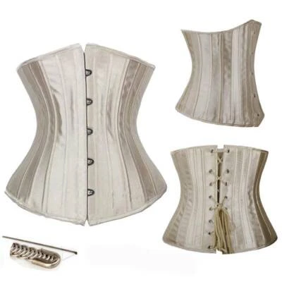 Mujeres Perspectiva Cordones Deshuesado Bajo el Busto Corsé Bustier Cintura Ajustador Entrenamiento Foto 1 de 4