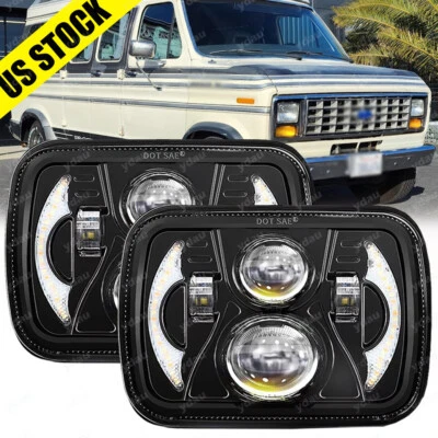 Faros LED 5x7" 7x6 alto/bajo para Ford E-100 E-150 E-250 E-350 Econoline Foto 1 de 4