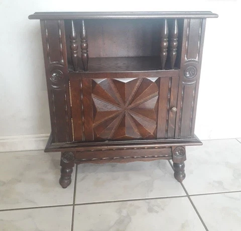 french modern mid century 60s vintage 2 nightstands bedsides tables carved Cover