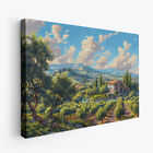 Sunlit Olive Plantations Landscape Art 1 Horizontal Canvas Wall Art Print