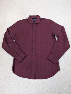Robert Graham Shirt Mens Small Red Skull Pattern Long Sleeve Button Tailored Fit - Picture 1 of 11