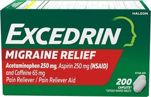 Excedrin Migraine Relief Caplets to Alleviate Migraine Symptoms - 200 Count - Picture 1 of 9
