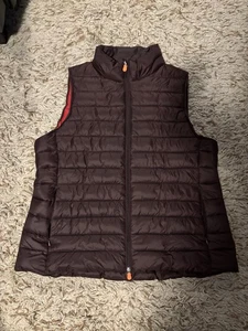 Save The Duck Puffer Gilet Donna 1X Giacca Marrone Full Zip Ultra Leggero - Foto 1 di 7