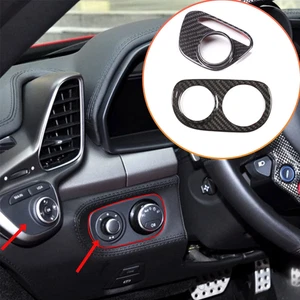 Real Carbon Fiber For Ferrari 458 2011-2016 VDA Button & Headlight Switch Trim - Picture 1 of 3