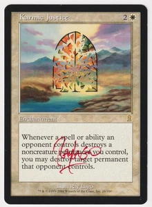 Signed Karmic Justice Proof LP Odyssey Artist Ray Lago 2001 MTG Magic AP Rare! - Picture 1 of 2