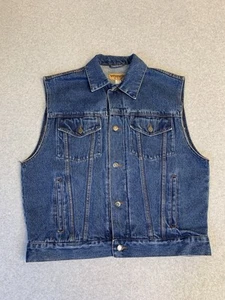 Chaleco de mezclilla Wrangler Hero para hombre M azul oscuro Western Rodeo Ranch Wear vaquero - Imagen 1 de 11