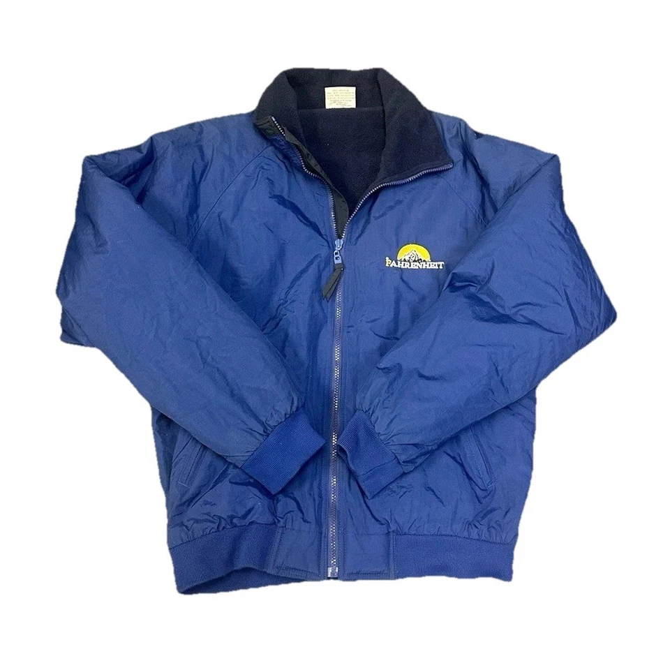 Chaqueta Bomber Rompevientos Azul Fahrenheit De Colección Forrada de Vellón S Hecha en Birmania Foto 1 de 4