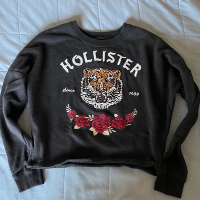 Hollister Tiger Black Pullover Sweater Girls Youth Size Small - Image 1 of 3