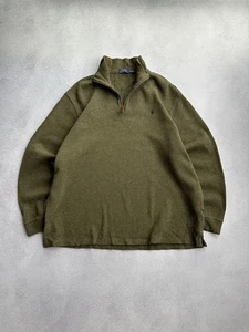 Vintage Polo Ralph Lauren 1/4 Zip Herren Khaki Pullover Gr. XXL - Bild 1 von 8