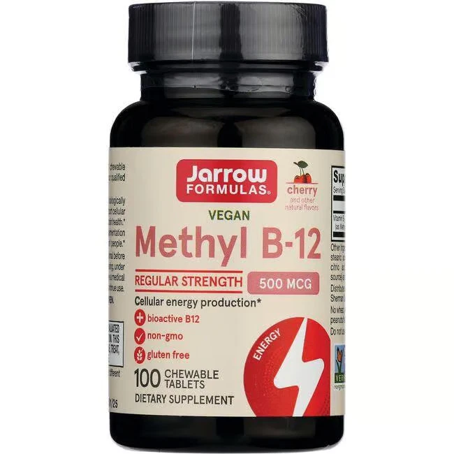 Jarrow Formulas Methyl B-12 500 Mcg Supports Brain Cells and Nerve Tissue 100 Lozenges