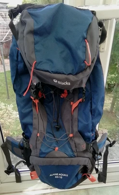 Mochila Aqua Alpina Negra Senderismo Camping Festival Seca Impermeable 60L + 10L Foto 1 de 4