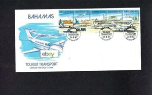 BAHAMAS INSELN OFFIZIELLER ERSTTAGSBRIEF TOURISMUS TRANSPORT 4 BRIEFMARKEN BAHAMASAIR - Bild 1 von 1