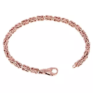 Bracciale bizantino quadrato massiccio oro rosa 14 kt 7,5" 4,7 mm 22 grammi - Foto 1 di 5
