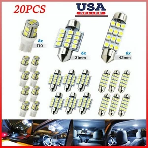 For Nissan 20pcs LED Interior Lights Bulbs Kit Car Trunk Dome License Plate Lamp - Picture 1 of 8