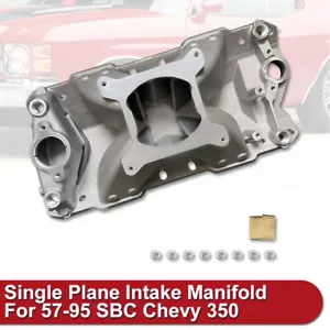 Satin Single Plane Intake Manifold 3500-8000RPM Fits Chevy SBC 350 1957-1995 - Bild 1 von 6