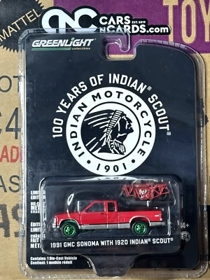 Greenlight Green Machine Indian Motorcycle 1991 GMC Sonoma w/ 1920 Indian Scout - Image 1 of 2