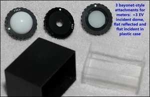 Set of 3 bayonet-style receptors for Minolta light meters. +3EV, flat, reflected - Picture 1 of 2
