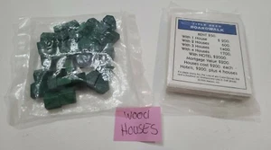 Monopoly 34 wood Houses & Title Deed cards Deluxe 1995 New replacement parts - Picture 1 of 12