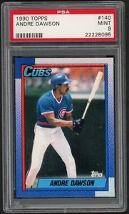 1990 Topps Andre Dawson Chicago Cubs #140 PSA 9 MINT HALL OF FAME - Bild 1 von 2