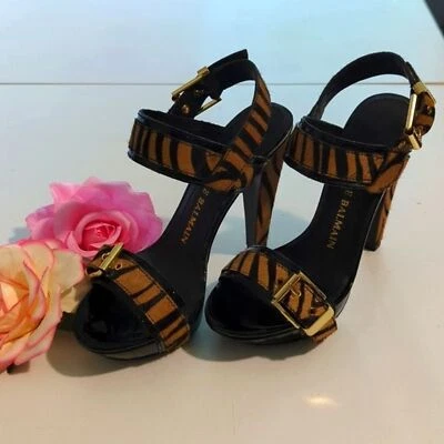 Tacones de plataforma Pierre Balmain Tiger a rayas 5 nuevos sin caja Foto 1 de 4