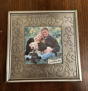 NEW Burnes Of Boston Ornate Metal Photo Frame Matte Pewter 5X5” Or 8x8” Photo - Picture 1 of 8