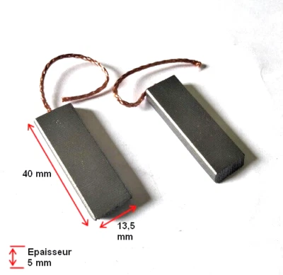 LFD240095 Balais Charbon 5x13,5x40 mm moteur lave linge WHIRLPOOL BAUKNECHT - Photo 1/2