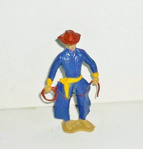 FIGURINE FAR WEST - COW BOY PLASTIQUE AVEC LASSOT (8x4cm) - Imagen 1 de 1