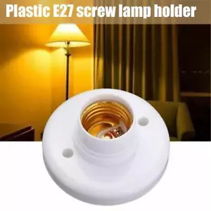 1/4x E27 Tappo a Vite Presa Bianco Plafoniera Lampada Lampadina Fissaggio Base Supporto✿ - Foto 1 di 11