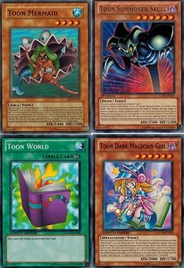 Toon Dark Magician Girl _Mermaid_ Summoned Skull_World GLD4 4-Card Set YUGIOH - Picture 1 of 2