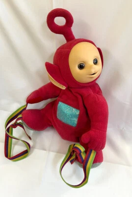 Mochila de felpa TELETUBBIES Po Vintage 1996 cara de goma 15" Foto 1 de 4