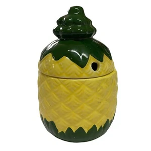 Pineapple Tiki Mug with Lid Yellow Green 6 Inch Tall - Picture 1 of 8