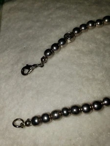 7" Silber Perlen Armband, markiert mit einem "H" - Bild 1 von 2