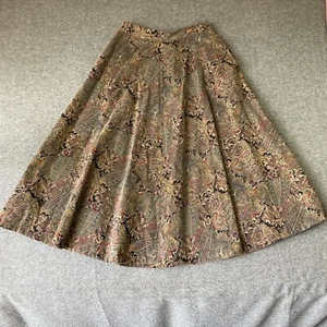Vintage Paisley Corduroy Riding Skirt Womens 12 English Country - Picture 1 of 14