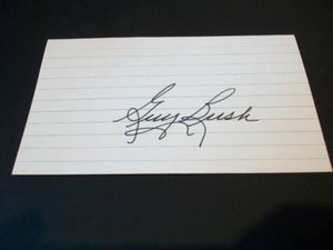 Cubs Guy Bush (d.85) Auto Signed 3x5 Index Card JSA C