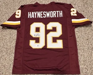 Camiseta deportiva XL personalizada autografiada por Albert Haynesworth de los Washington Redskins BAS - Imagen 1 de 3