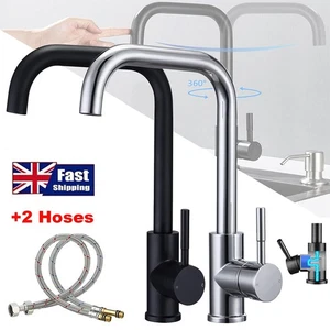 360° Modern Kitchen Sink Mixer Taps Swivel Spout Single Lever Tap Mono Faucet - Picture 1 of 15