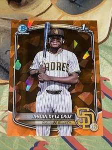 2025 Bowman Chrome Sapphire Jhoan De La Cruz ORANGE SAPPHIRE Refractor #/25🔥 - Bild 1 von 8