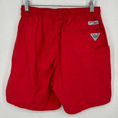 Pantalones Cortos Columbia PFG Para Hombre Talla S Rojo 8" Entrepierna Malla Forrada Sólido Foto 1 de 4