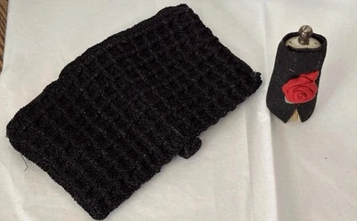 Vintage Black Crocheted Clutch & Vintage Ladies Clothes Brush... ACCESSORIZE! - Image 1 of 4