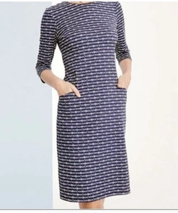 J McLaughlin Catalyst Dress Womens M Catalina Cloth Carriage Chain Print Preppy - Picture 1 of 18
