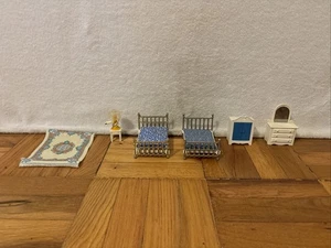 Vintage 1977 Fisher Price Dollhouse Furniture Bedroom Set Lot FREE SHIP - Picture 1 of 16