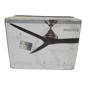 Fanimation Spitfire Fan MA6721BBS Brushed Satin Brass ONLY Open Box - Picture 1 of 5
