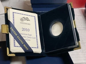 AMERICAN 2010 1/4 OUNCE PROOF GOLD EAGLE OGP/COA NO COIN OR CAPSULE - Picture 1 of 1