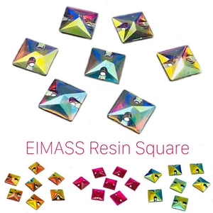 Resin Square Shape Crystals - EIMASS® Sew or Glue on Flat Back Gems Rhinestones - Picture 1 of 13