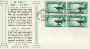 1206  4c HIGHER EDUCATION  - Von Ohlen cachet - Block of 4 - Picture 1 of 1